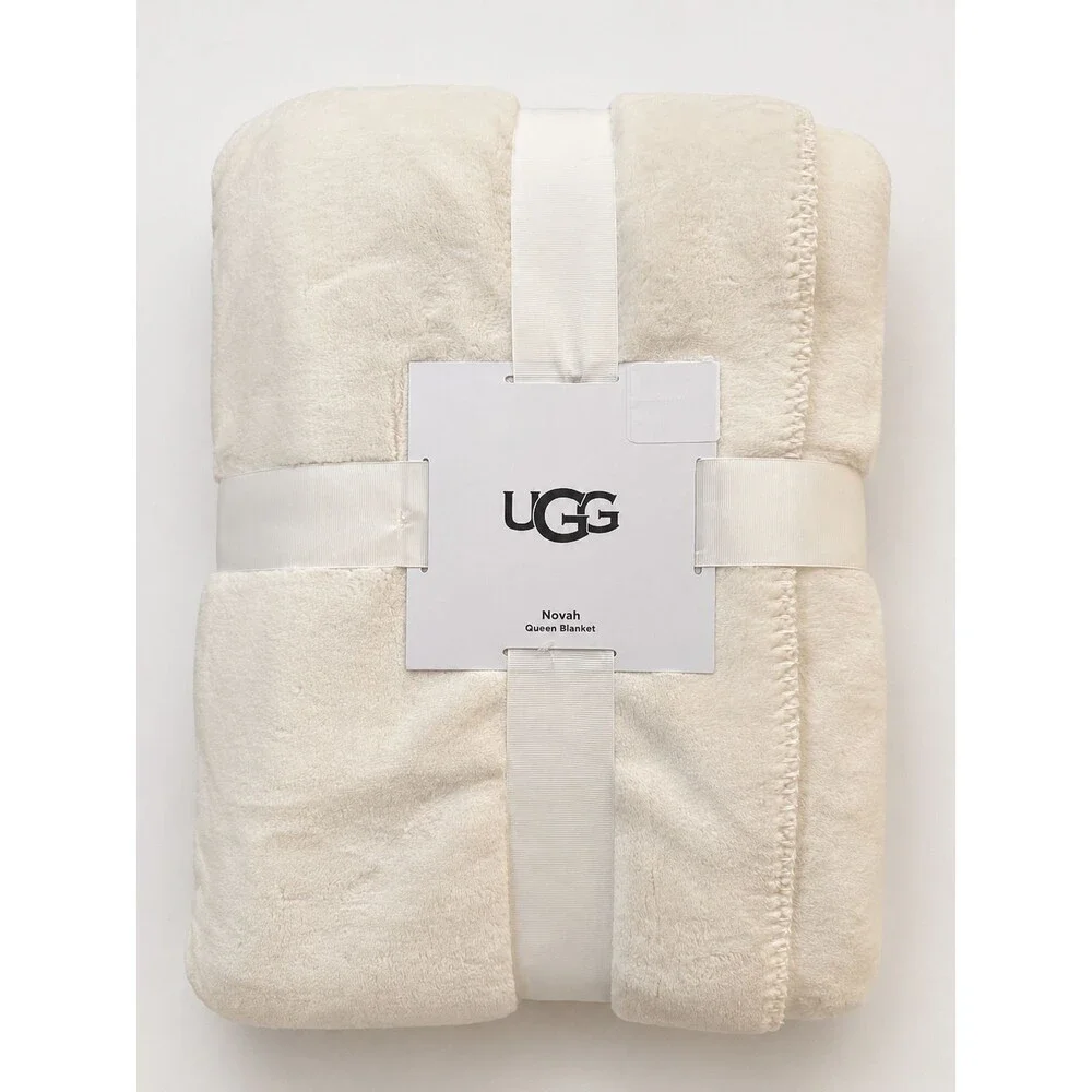 UGG Novah Snow Queen Blanket 92x96 Soft Plush Cozy Throw New Queen White